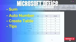 How to sum and automatic numbering in word #sum #automatic #msdhoni #office #tips #tricks #shorts