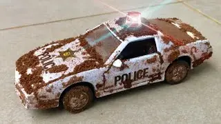 Dirty Police Cars Getting Washed. Cartoon Toy Car Wash Video
