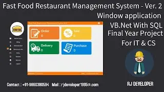 Fast Food Restaurant Management System Project  | Final Year Project | Flat Design UI | Version 2.0