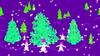 012 Снеговики Ель Синий Рождественский