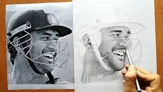 Ms Dhoni Drawing | Real time shading