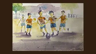 Memory drawing (elementary) for beginners 🤗#youtube #art #football #viralvideo