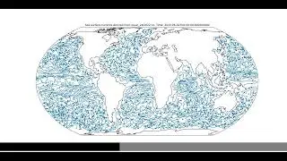 Peters projection OSCAR 2022 sea surface velocity streamline animation