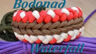 Паракорд Плетение браслета "Водопад" (Paracord bracelet Wide waterfall)