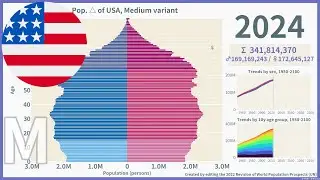 [🇺🇸USA] Population Pyramid (1950-2100) / WPP2022 Medium