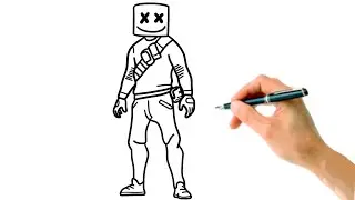 How to Draw Fortnite's Marshmello (Step by Step)