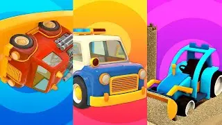 Dessins animés éducatifs avec les voitures pour enfants. Les véhicules d'assistance.