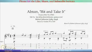 Alman, 'Hit and Take It' - Robert Johnson (1583 - 1633) - For Classical Guitar with TABs