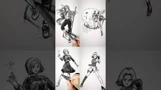 Speed drawing Anime Girls 😳 