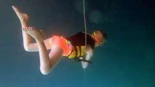 Swimming in a Crater 65 feet Deep