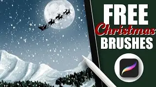 FREE PROCREATE brushes - XMAS art tutorial