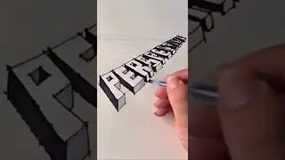 How to draw 3d Font #sketch #3ddrawing #shorts #3d #font
