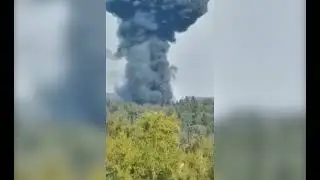 Момент крушения самолета Ил-112В в Подмосковье