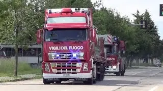 Kilolitrica + AutoScala + Carro Aria VVF Treviso per incendio cartiera a Castelfranco Veneto