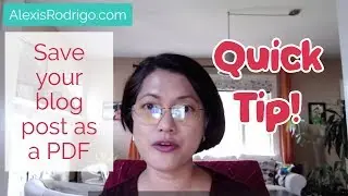 How to save a blog post as a PDF