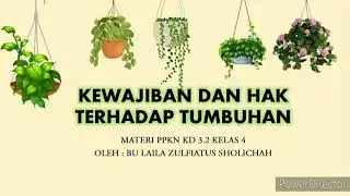 KEWAJIBAN DAN HAK KITA TERHADAP TUMBUHAN. Materi Kelas 4 SD. OLEH Bu Laila Zulfiatus Sholichah