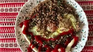 Мужской завтрак – Гречка с яйцами