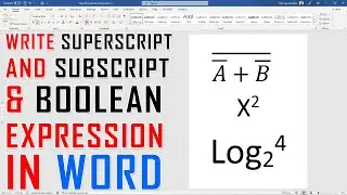 Type Boolean Expression and Square in MS Word  Insert Superscripts and Subscripts