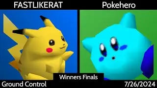 [SSB64] Ground Control (Singles) - FASTLIKERAT (Pika) vs. Pokehero (Kirby) Winners Finals