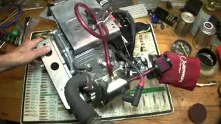 360 view of HFT Predator 212cc racing engine on bench
