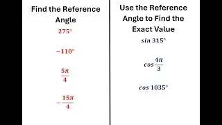 Find the Reference Angle and Use it to Find the Exact Value