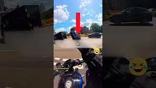 Bikers With No Plates Wait For Cop To Pass