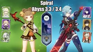 C0 Yaoyao Spread Team And C0 Eula Raiden Team Floor 12 SPIRAL ABYSS 3.3 / 3.4 - Genshin impact 3.4