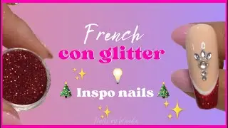 Francesita con glitter ✨ Idea de uñas para Navidad 🎄