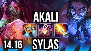 AKALI vs SYLAS (MID) | 10/1/2, Legendary | NA Grandmaster | 14.16