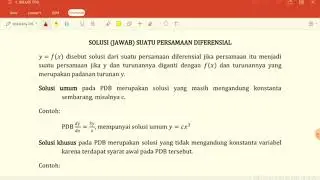Solusi Persamaan Diferensial