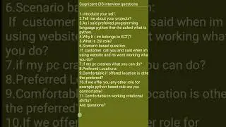 Cognizant CIS role  2024 interview  Experience #interview #viral