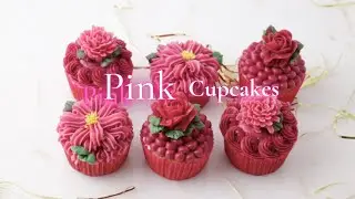 Pink Cupcake ideas, Make fancy cupcakes with the Basic flowers, Step by step detailed instructions:)