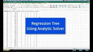 Regression Decision Tree Using Analytic Solver