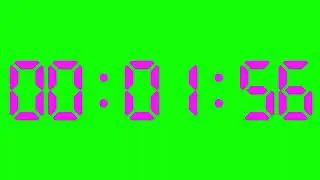 10 Minutes Digital Countdown Green Screen 4K Pink