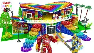 How To Make A Villa 2 Floor By Magnetic Balls For Superhero | Magnet Super