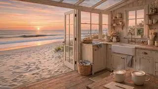 Summer by the Sea 🌅 24/7 Live Ocean Waves & Cozy Coastal Sunset Ambience for Sleep, Study, Relax