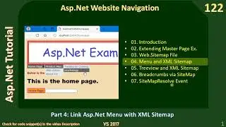 Website Navigation | Part 4 - Link Menu with XML Sitemap | Asp Net Tutorial #122