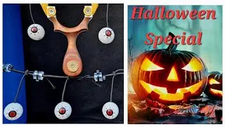Halloween special slingshot shooting,  full butterfly slingshot shooting 10mm steel ammo