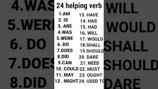 24 helping verbs/auxiliary verb/helping verb/auxiliary verb in English
