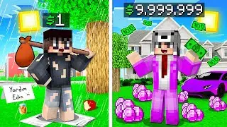 24 SAAT DİLENCİLİK YAPIP MİLYARDER OLDUM 😱 - Minecraft