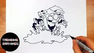 How To Draw FNF Mod Character - Corrupted Spongebob step by step