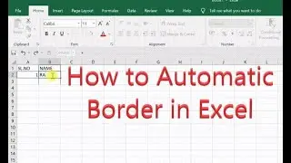 how to add borders automatically to cells in excel