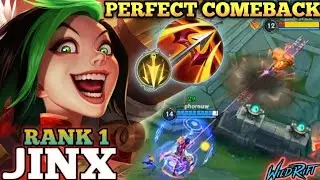 JINX LATE GAME MONSTER! PERFECT MVP PLAY + QUADRA - TOP 1 GLOBAL JINX BY Phornuw - WILD RIFT