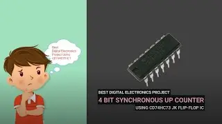 4 Bit Synchronous Up Counter using CD74HC73 JK Flip-Flop IC