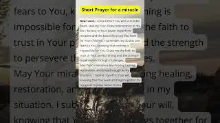 Short Prayer for a miracle #miracle #Jesus #Lord #heavenlyfather #god #amen
