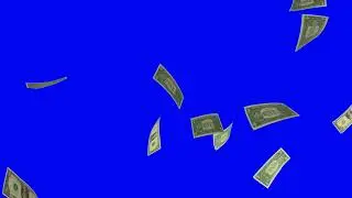 Money shower blue screen | Falling money green screen video #money