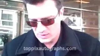 Nathan Fillion - Signing Autographs at his NYC Hotel