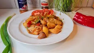 Delicious pasta and chicken recipe! Easy to make! #chickenrecipe #pasta #kidsfavorite