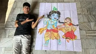 Cute Radha Krishna painting 😘#viral #viralvideo #tranding 