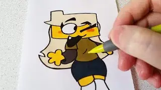 Drawing of Fangirl Meri from Friday Night Funkin Mod